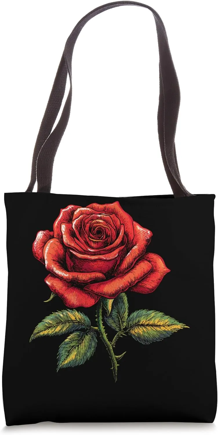 Red Rose Flower Botanist Garden Gardening Flower Rose Tote Bag