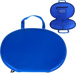 Regalia Chain Collar Case – Soft Padded Faux Leather Bag with Secure Straps & Zipper Pocket – 5 Color Options (BLUE)