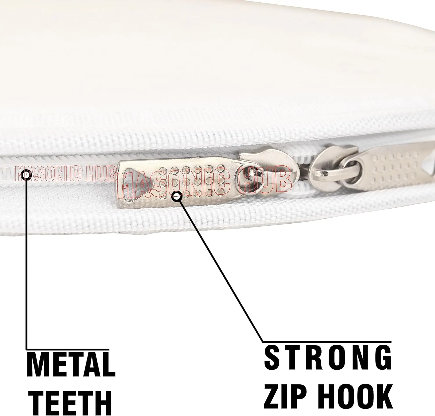 Regalia Chain Collar Case – Soft Padded Faux Leather Bag with Secure Straps & Zipper Pocket – 5 Color Options (WHITE)