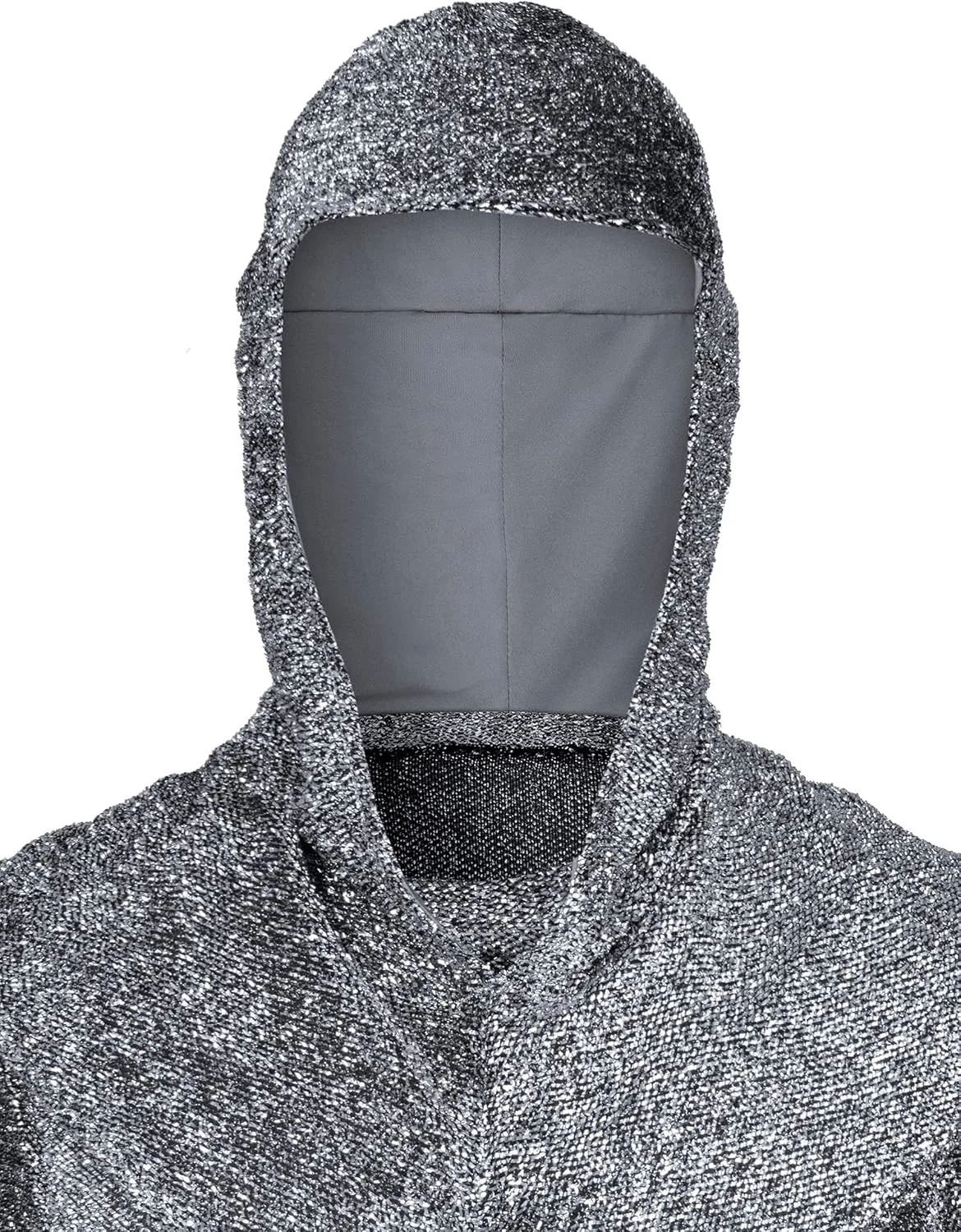 Renaissance Faux Chain Mail Armor Tunic Shirt Coif Medieval Knight Cowl Crusader Costume Outfit Bracers Waist Belt Set