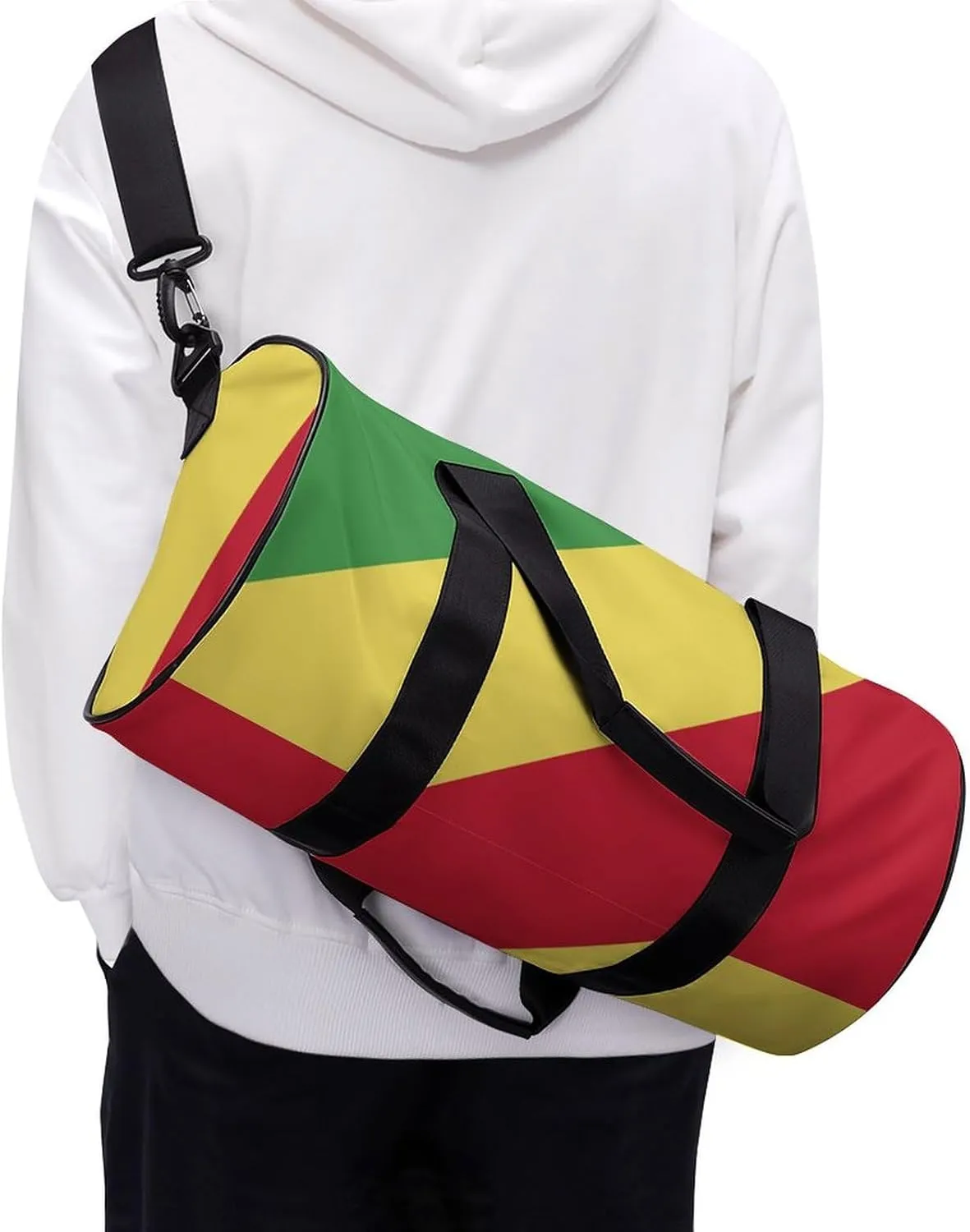 Republic Congo Flag Gym Duffel for Men Women Dry Wet Separation Sports Weekender Tote