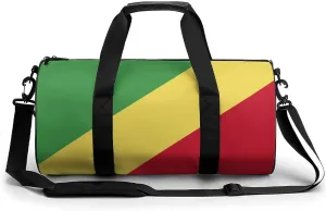 Republic Congo Flag Gym Duffel for Men Women Dry Wet Separation Sports Weekender Tote