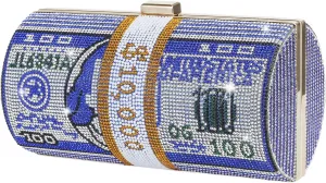 Rhinestone Red Money Clutch Purse for Women Evening Handbags Crystal Money Bag Purse Diamond Bling Clutches for Wedding Party
