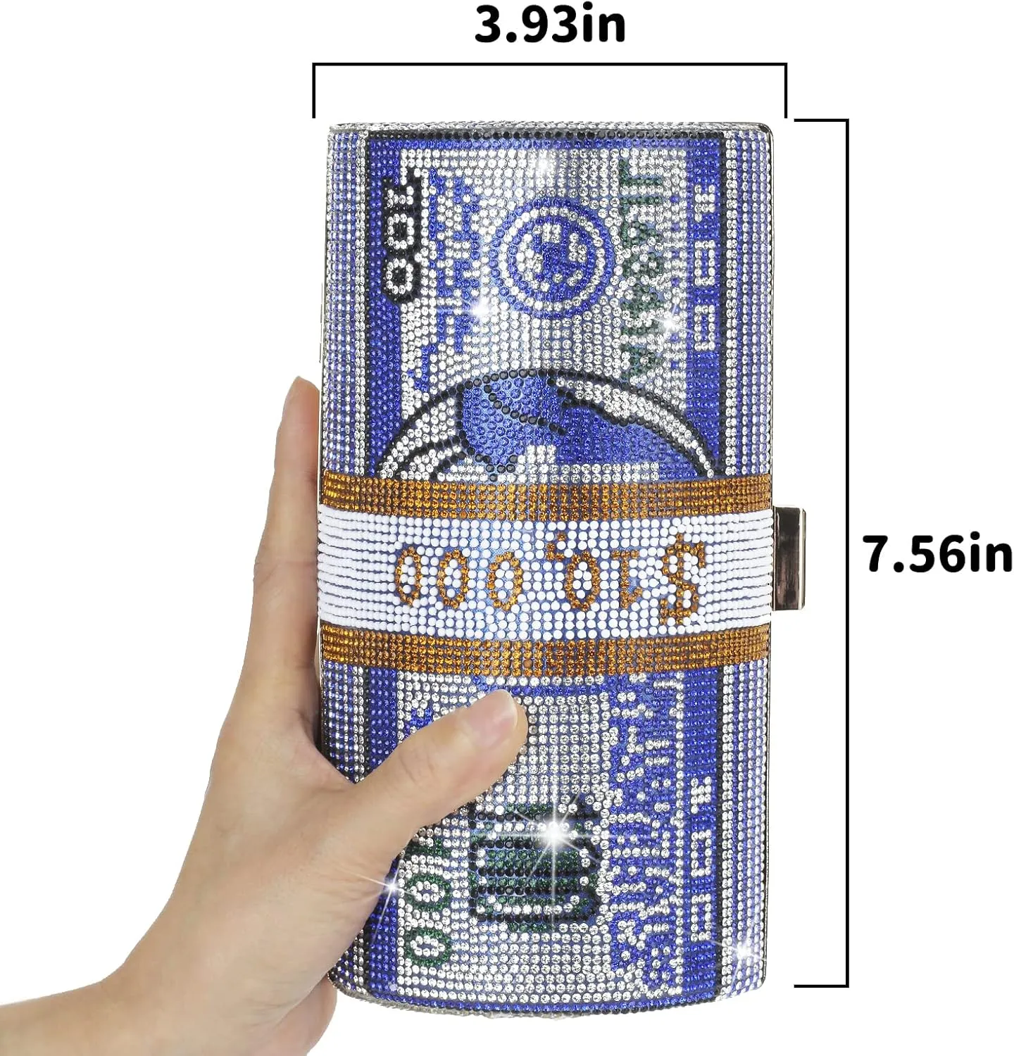 Rhinestone Red Money Clutch Purse for Women Evening Handbags Crystal Money Bag Purse Diamond Bling Clutches for Wedding Party