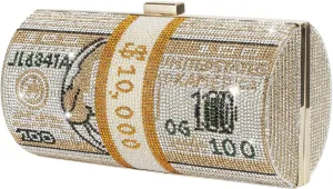 Rhinestone Red Money Clutch Purse for Women Evening Handbags Crystal Money Bag Purse Diamond Bling Clutches for Wedding Party