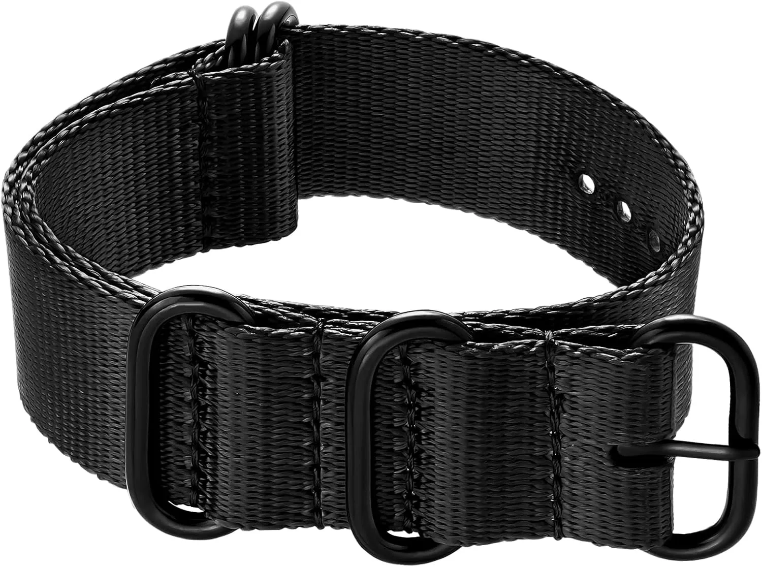 Ritche Christmas Gift 18mm 20mm 22mm 24mm Military Ballistic Nylon Strap With Black Heavy Buckle Watch Band (Glossy Buckle), White Elephant Gifts, Stocking Stuffers for Men
