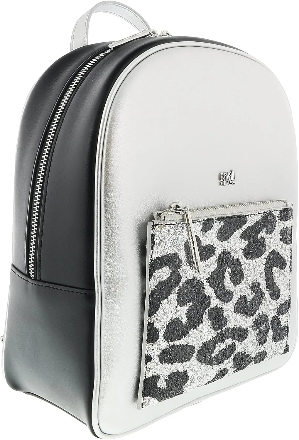 ROBERTO CAVALLI GQLPAO G25 Silver/Black Milano Rmx 003 Backpack for womens