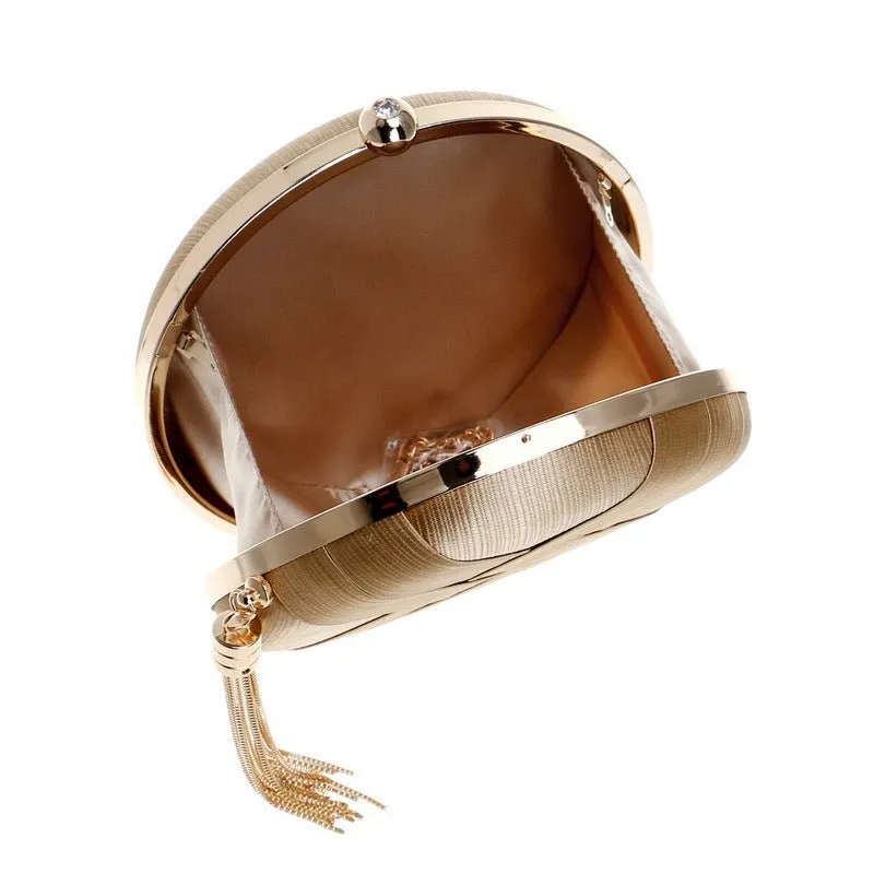 Round Women Stripe Weaving Evening Bags