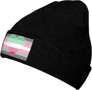 Rqwaaed Demigirl Abro-Pride Flag LGBTQ Velvet Warm Knitted hat Unisex