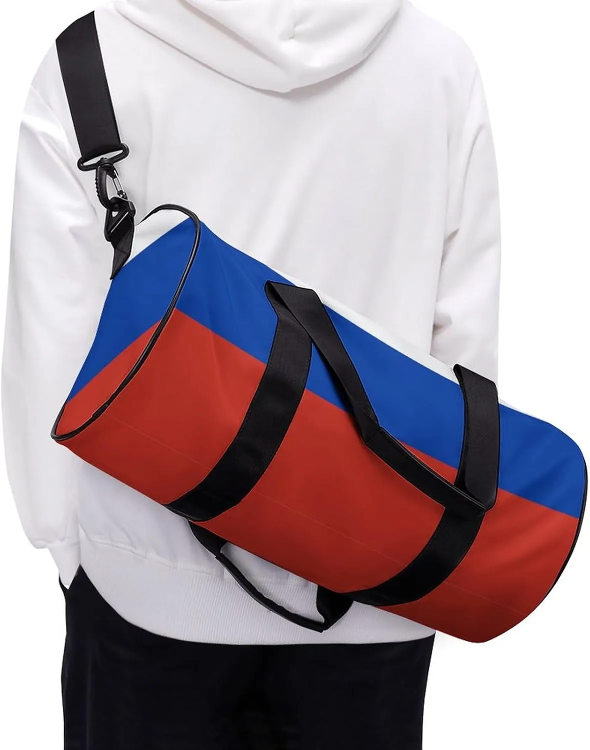 Russia Flag Gym Bag for Men Women with Dry Wet Separation Sports Travel Duffel