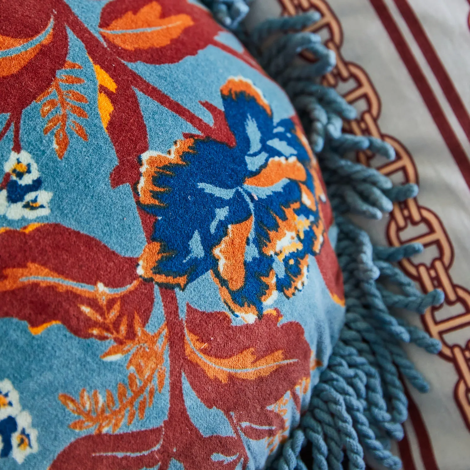 Sage x Clare | Margot Velvet Cushion | Celeste