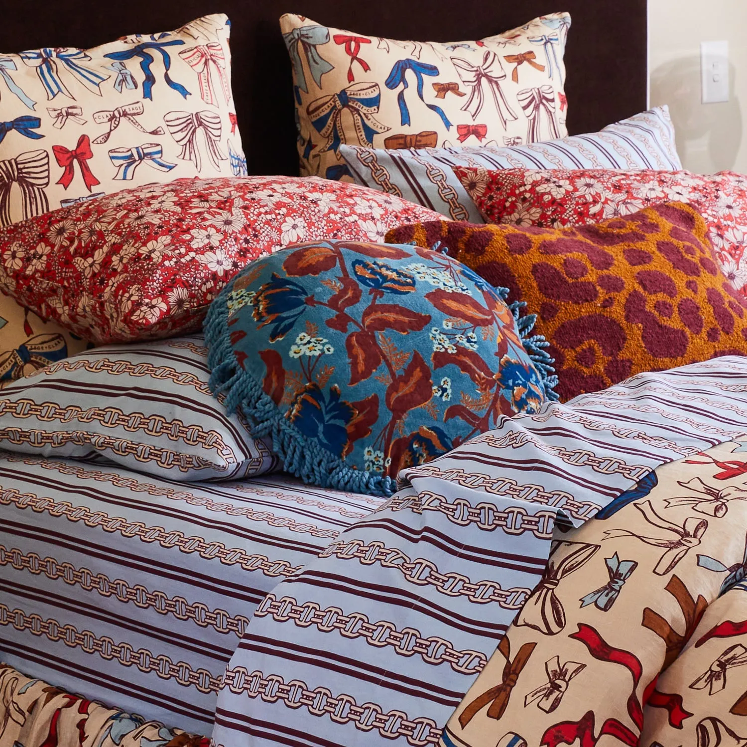 Sage x Clare | Margot Velvet Cushion | Celeste