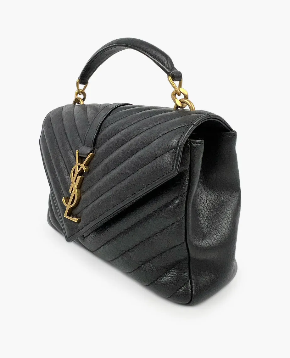 Saint Laurent College Medium Black GHW