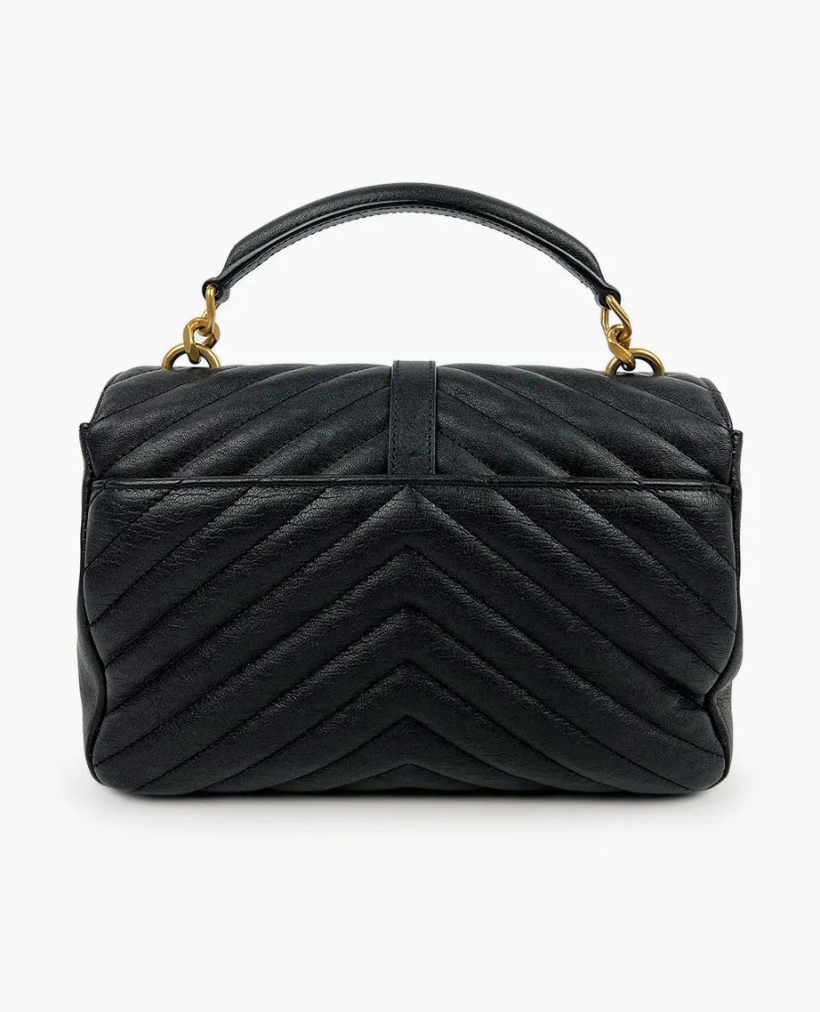 Saint Laurent College Medium Black GHW