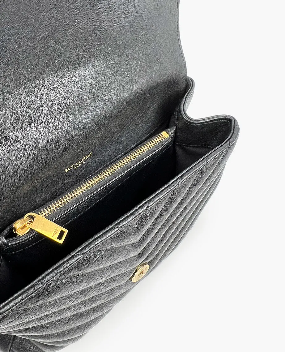 Saint Laurent College Medium Black GHW
