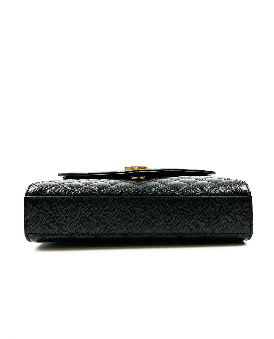 Saint Laurent Envelope Medium Black Caviar Bag GHW