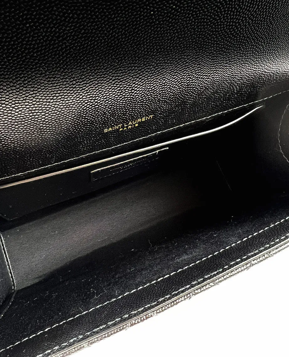 Saint Laurent Envelope Medium Black Caviar Bag GHW