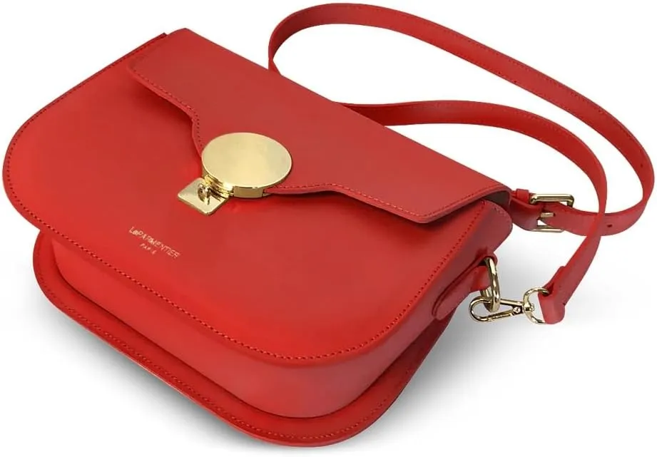 San Pedro Leather Shoulder Bag, 9.8 x 7.5 x 3.1 inches, Goldtone Hardware