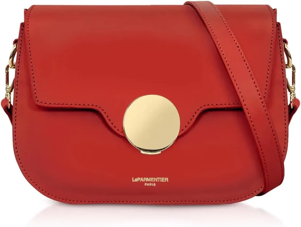 San Pedro Leather Shoulder Bag, 9.8 x 7.5 x 3.1 inches, Goldtone Hardware
