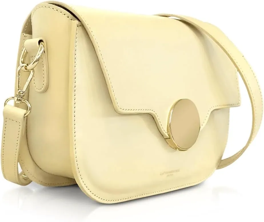 San Pedro Leather Shoulder Bag, 9.8 x 7.5 x 3.1 inches, Goldtone Hardware