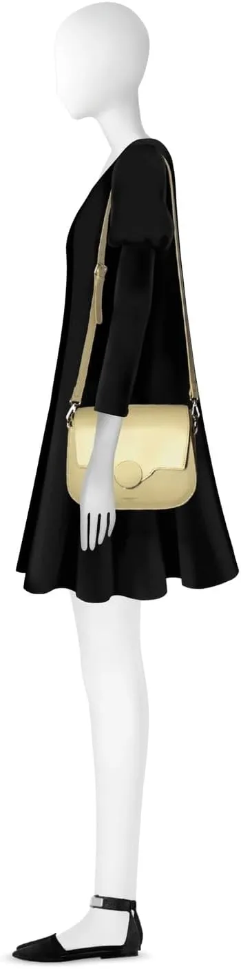 San Pedro Leather Shoulder Bag, 9.8 x 7.5 x 3.1 inches, Goldtone Hardware