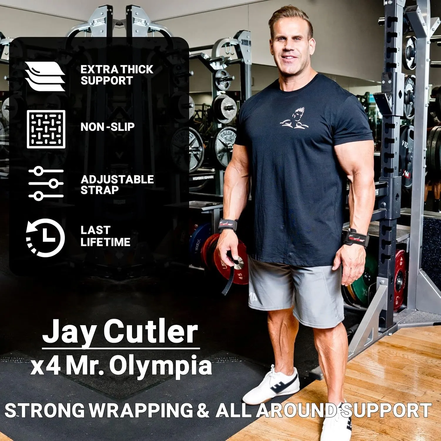 Schiek Sports Model J1000PLS Jay Cutler Signature Power Lifting Wrist Straps