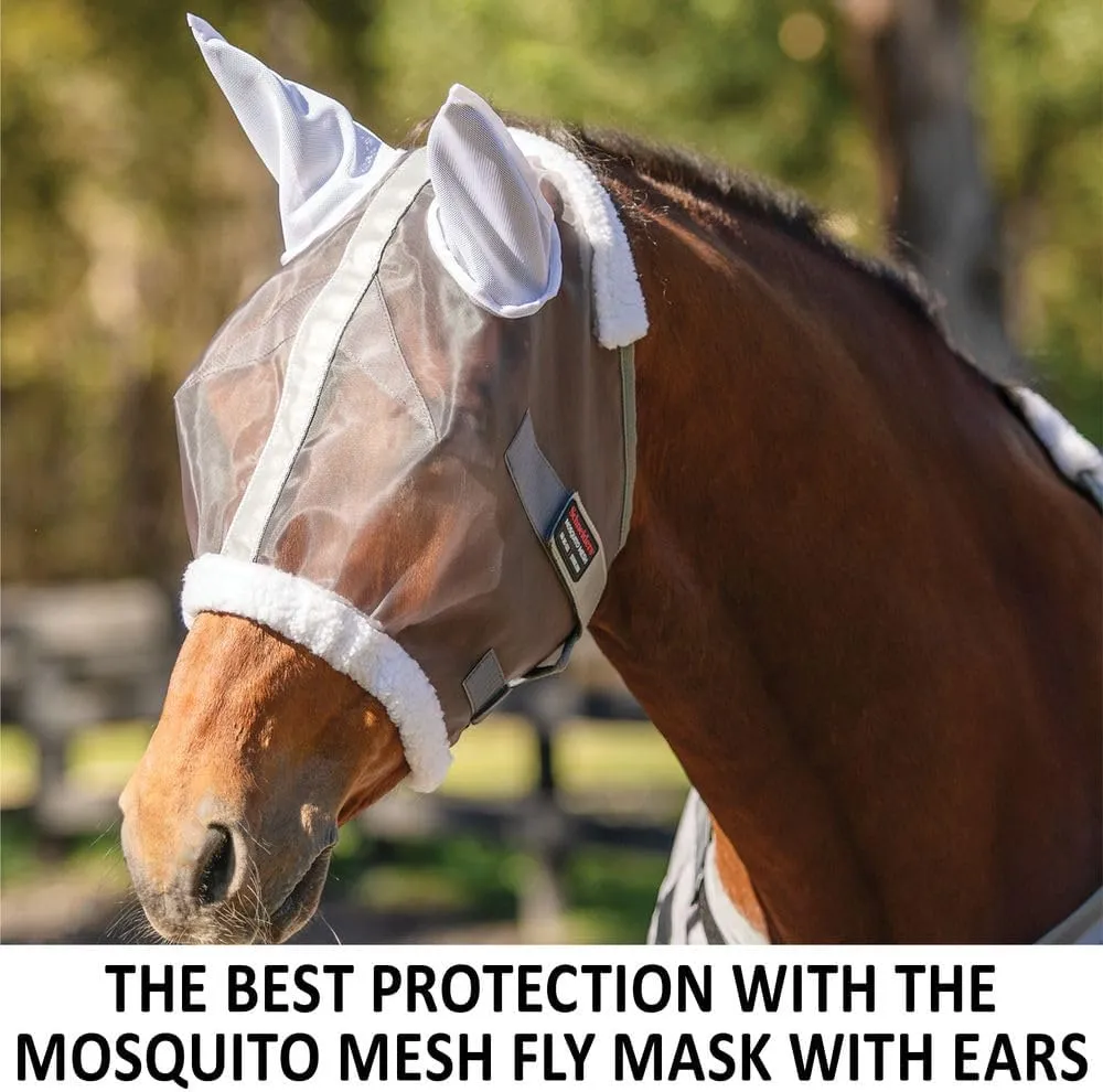 Schneiders Mosquito Mesh II Fly Horse Masks | Insect Protection & UV Shield | Breathable 350D Mesh | Contoured Fit | Safety Reflective Trim