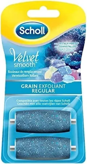 Scholl Velvet Smooth Express Pedi Crystal Diamonds Exfoliating Grain 2 Replacement Rolls