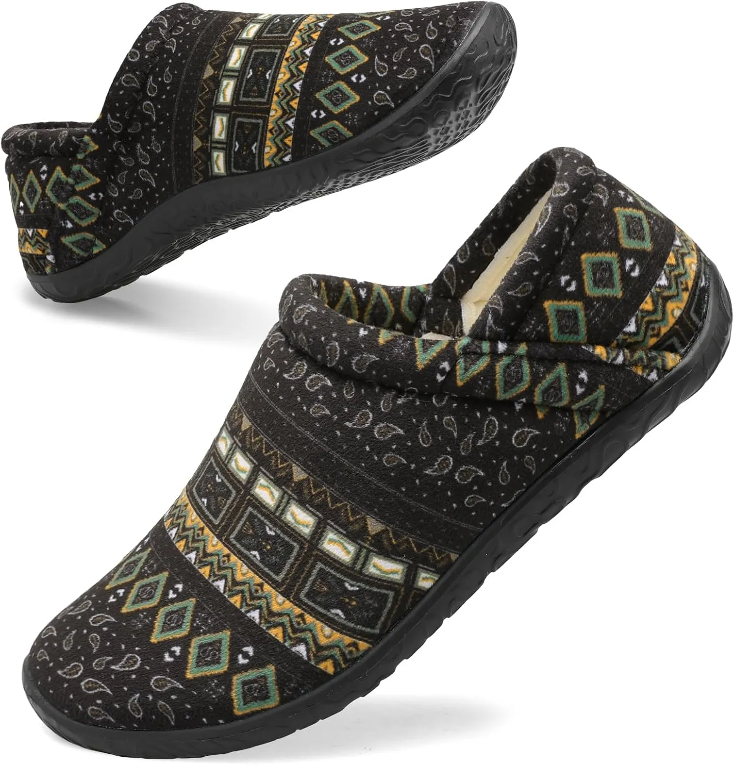 Scurtain Unisex Adults Fuzzy Casual Slippers for Women & Men, Green