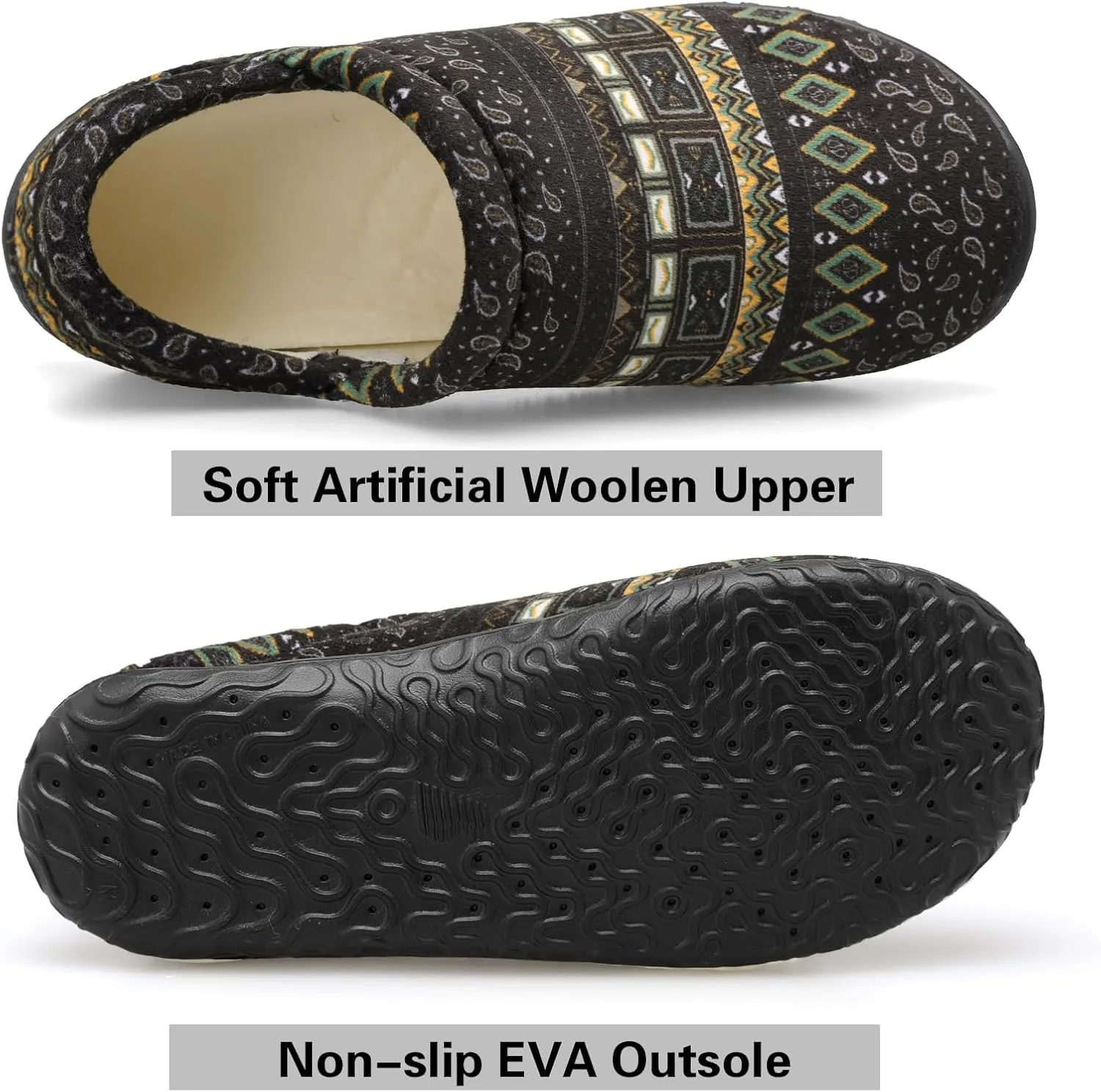 Scurtain Unisex Adults Fuzzy Casual Slippers for Women & Men, Green