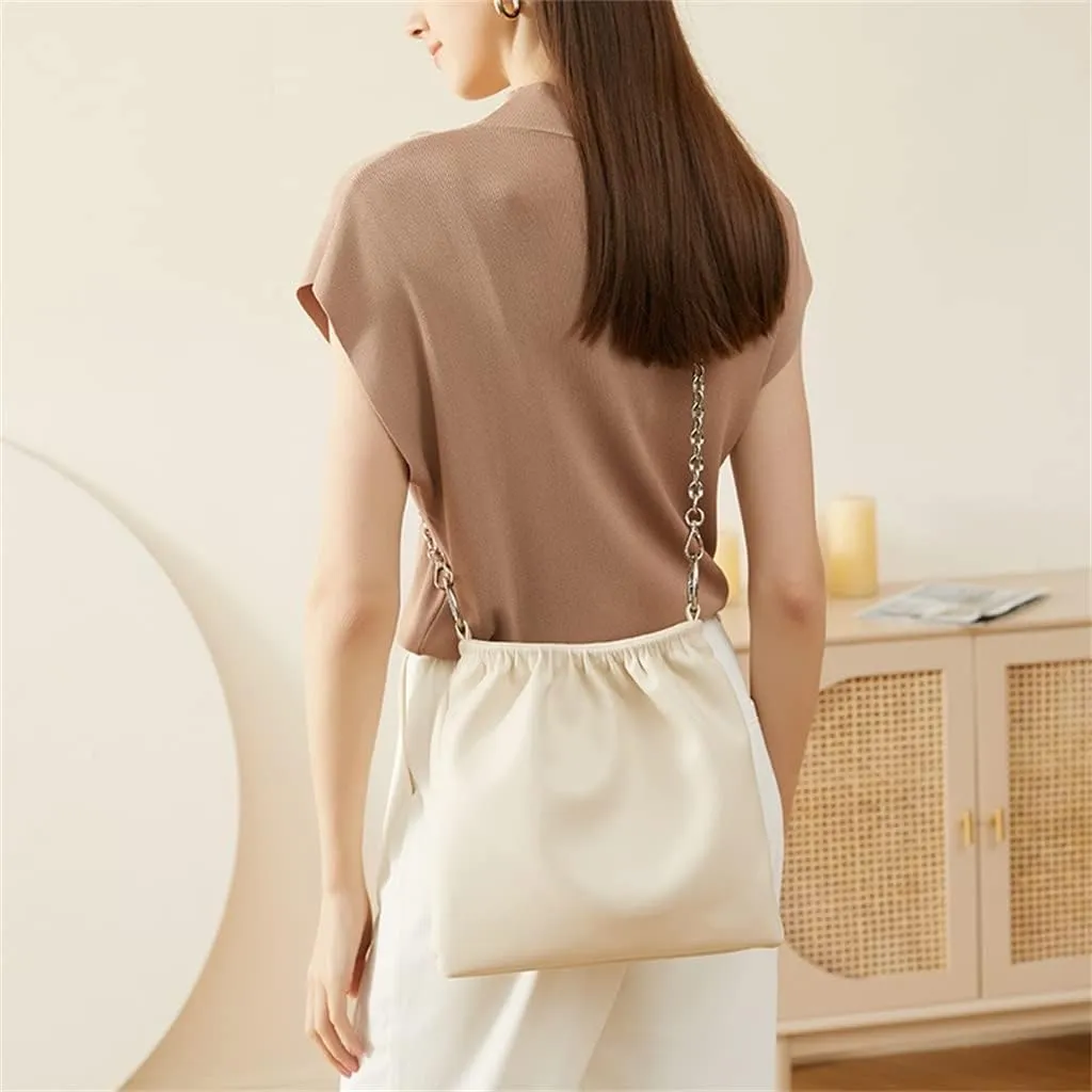 Sense Underarm Bag Chain Sigle Shoulder Cross-Body Female Bag Leather Bag White Fu Bag Bag