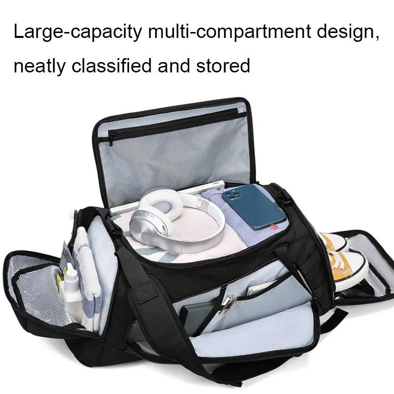 Separate Wet / Dry Large Gym Bag - Dark Grey