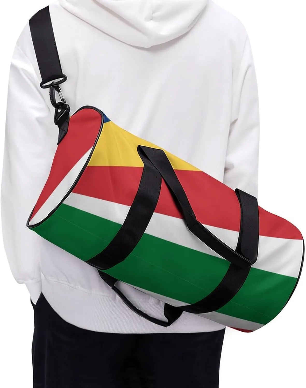 Seychelles Flag Sports Duffel Bag for Boys Girls Dry Wet Separation Overnight Gym Bag