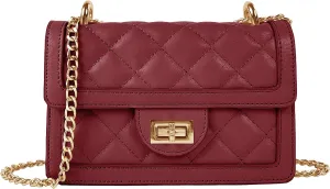 SG SUGU Small Quilted Crossbody Bag, Trendy Designer Mini Shoulder Bag, Phone Wallet Purse for Women