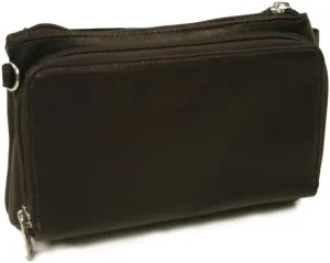 Shoulder Bag Wristlet, Chocolate, One Size
