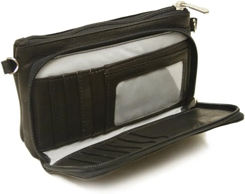 Shoulder Bag Wristlet, Chocolate, One Size