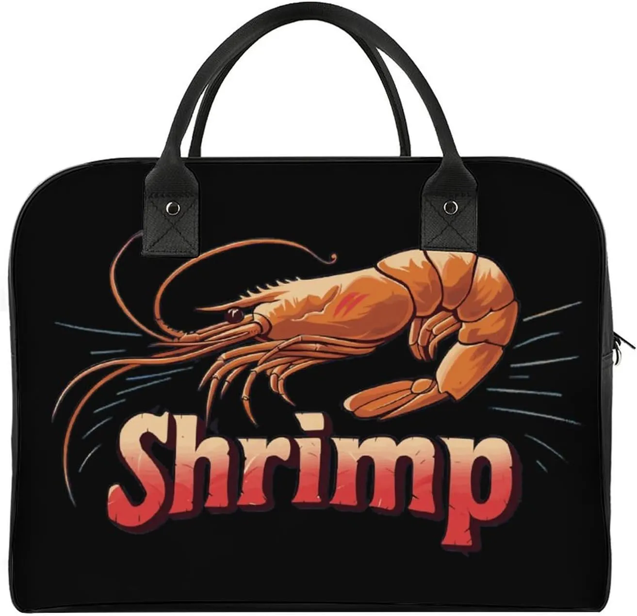Shrimp Seafood Travel Duffel Bag Weekender Overnight Shoulder Bags Luggage Carrying Tote for Men Women