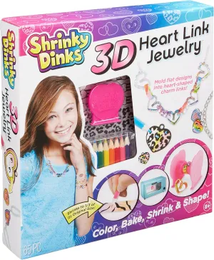 Shrinky Dinks 3D Heart Link Jewelry Kit Kids Art and Craft Activity