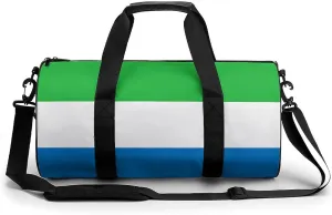 Sierra Leone Flag Gym Bag for Men Women with Dry Wet Separation Sports Travel Duffel