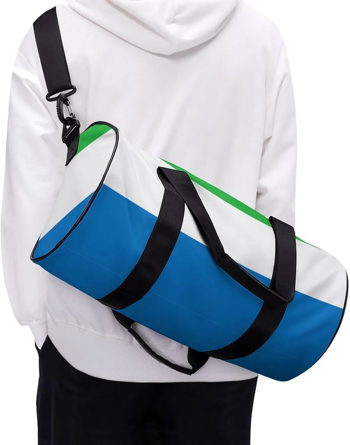 Sierra Leone Flag Gym Bag for Men Women with Dry Wet Separation Sports Travel Duffel