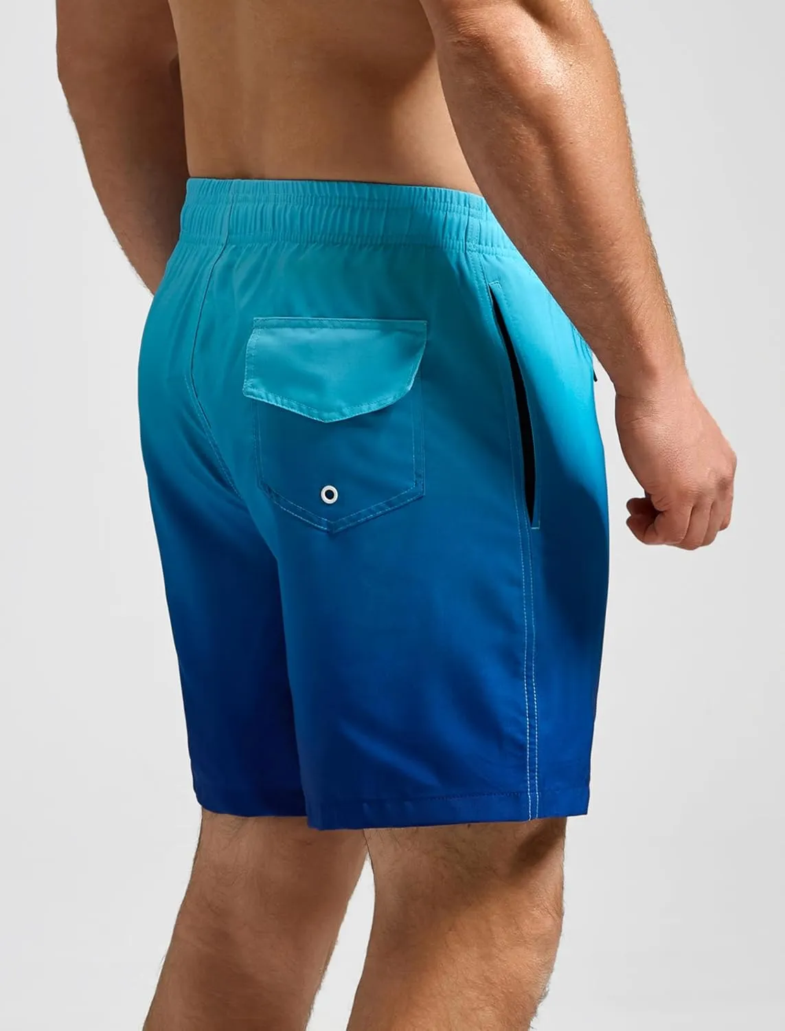 SILKWORLD Mens Swimming Trunks with Compression Liner Quick Dry 5 inch Swim Shorts with Zipper Pockets