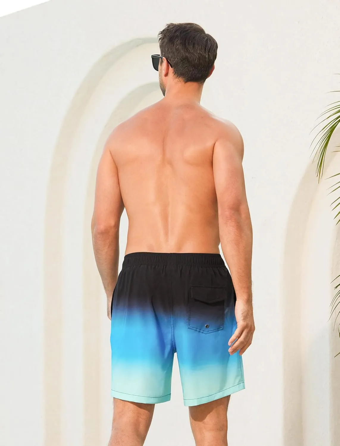 SILKWORLD Mens Swimming Trunks with Compression Liner Quick Dry 5 inch Swim Shorts with Zipper Pockets