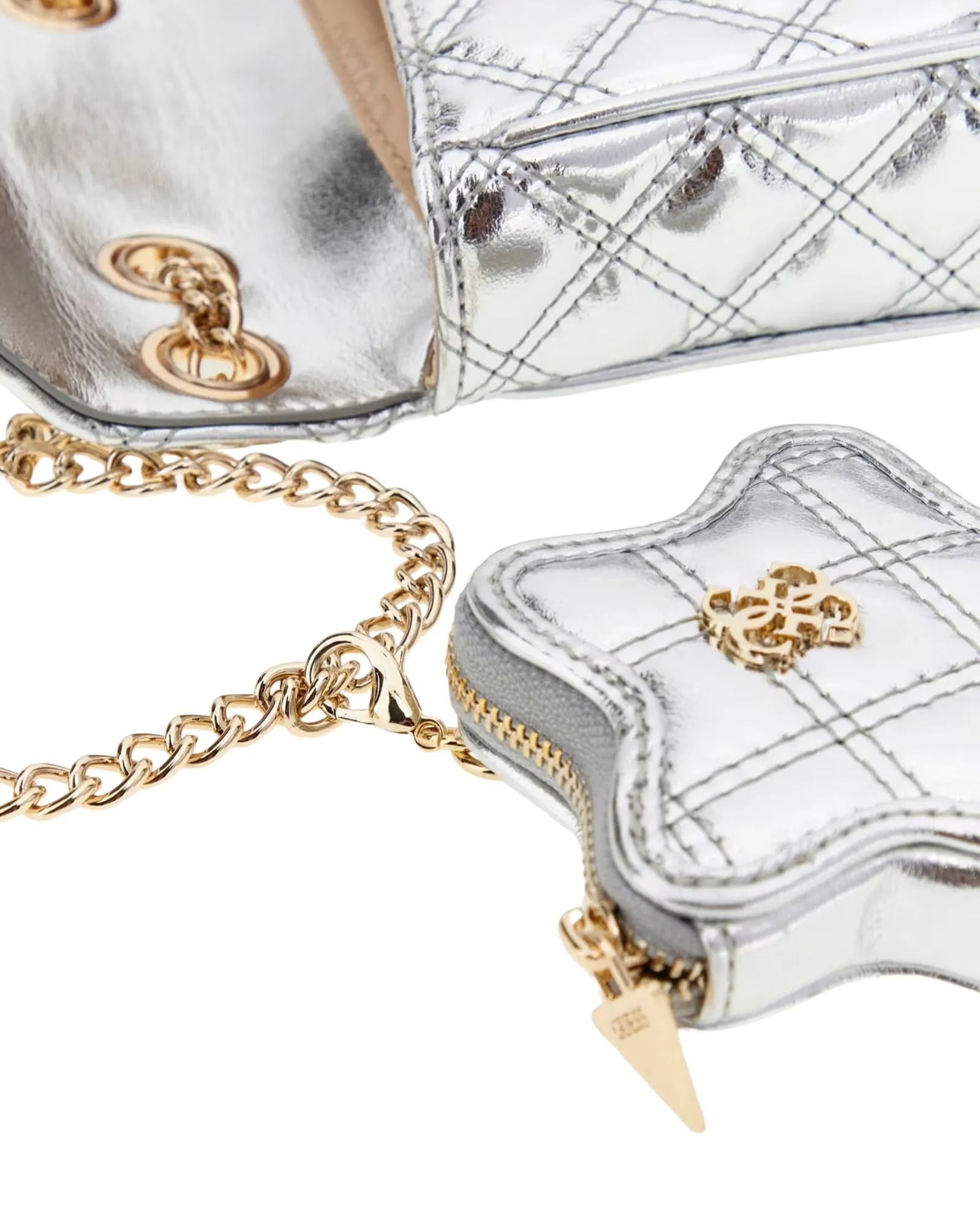 Silver Mini Quilt Convertible Bag