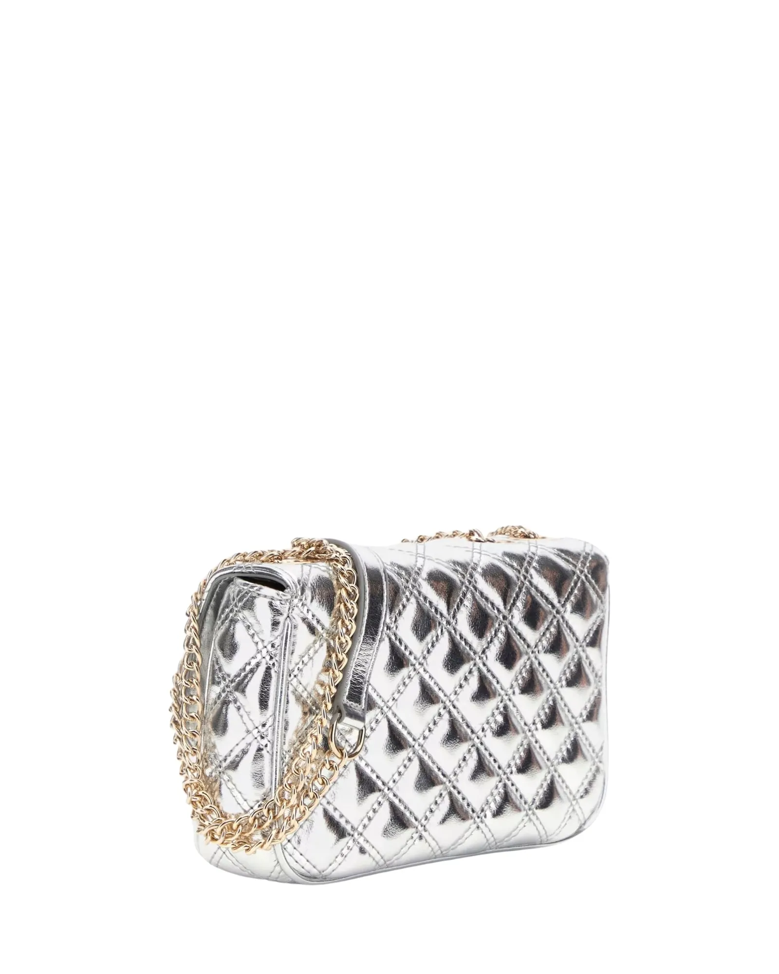 Silver Mini Quilt Convertible Bag