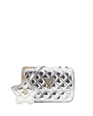 Silver Mini Quilt Convertible Bag