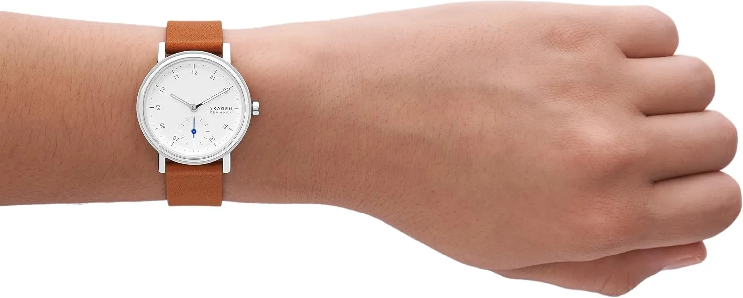 Skagen Kuppel Lille or Riis Lille Minimalist Women's Watch with Stainless Steel Bracelet, Mesh or Leather Band