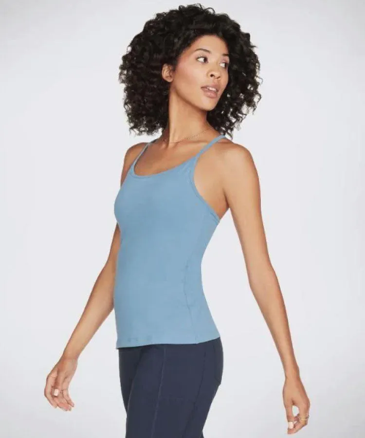 Skechers Womens Goflex Racerback Shelf Bra Cami-Serenity Blue