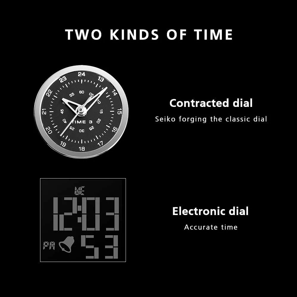 SKMEI Men's Digital Sports Watch, LED Square Large Face Analog Quartz Wrist Watch with Multi-Time Zone Waterproof Stopwatch