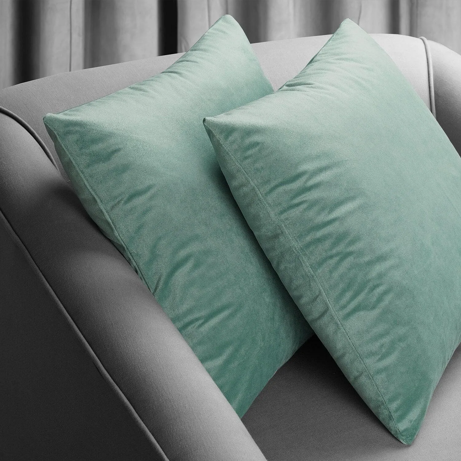 Skylark Blue Signature Velvet Cushion Covers - Pair