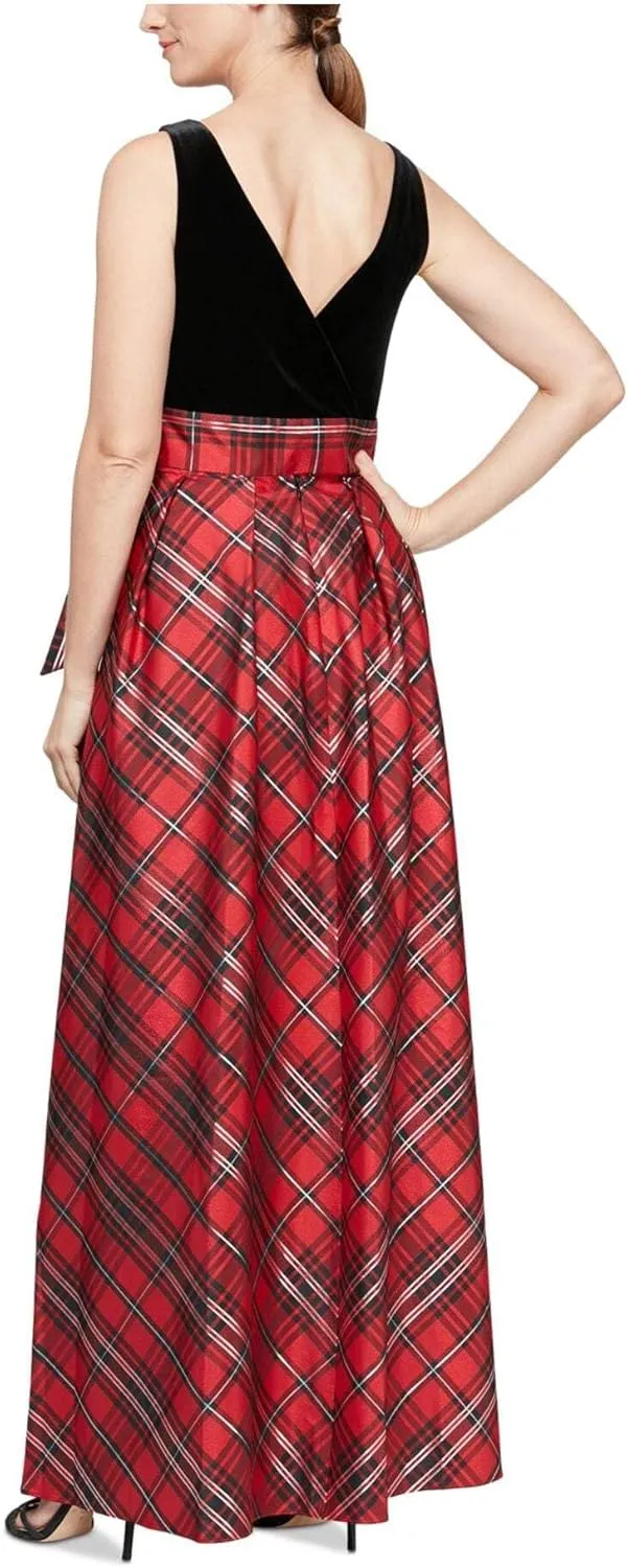 S.L. Fashions Women's Long Satin Mother of The Bride Dress with Pockets, Formal Party Gown (Petite and Regular Sizes)